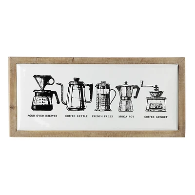 White Vintage Coffee Sign Wood Wall Décor
