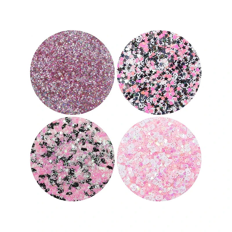 Pink Ghoul Glitter Confetti Embellishments by Creatology™
