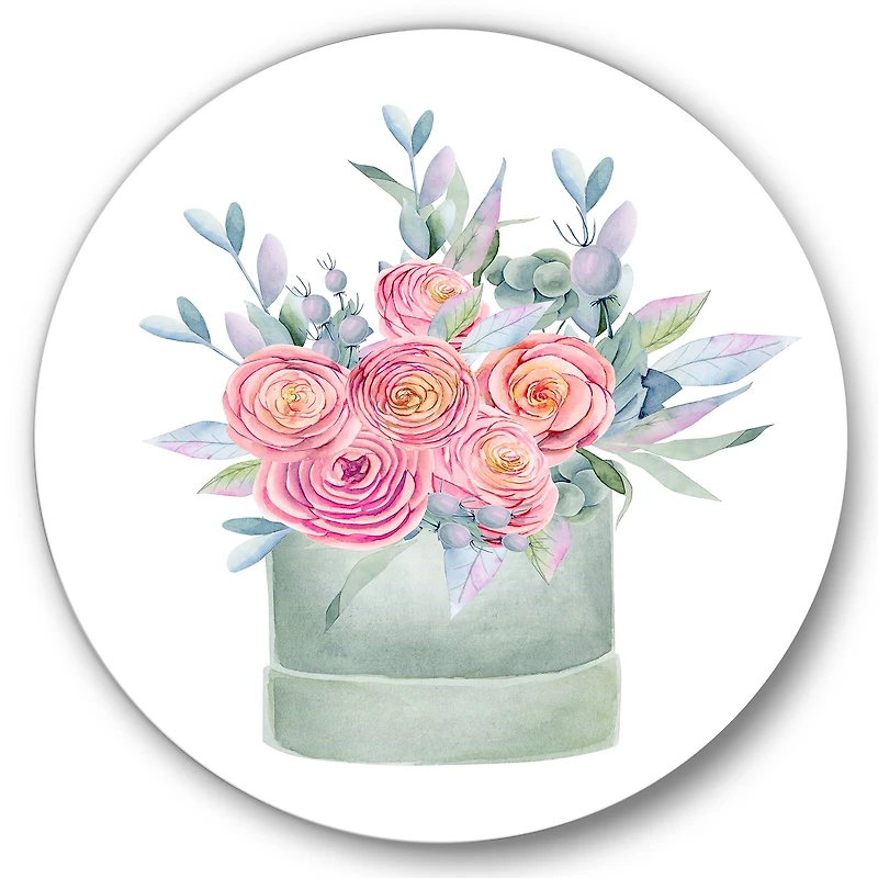 Designart - Gift Box With Pink Roses