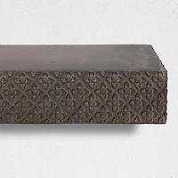 Black Rustic Embossed Wood Floating Wall Shelf