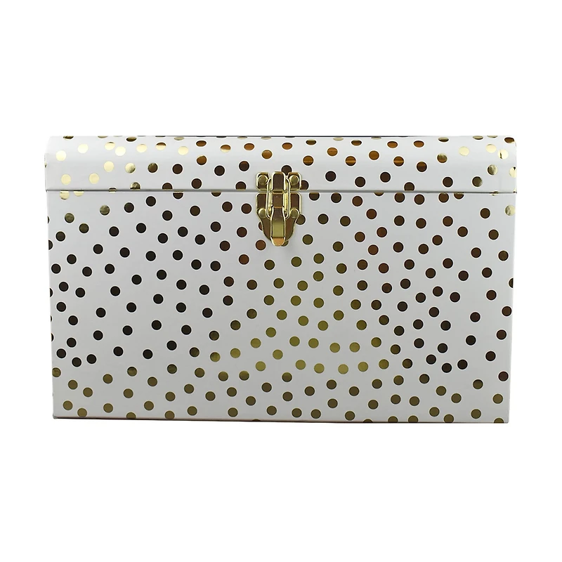 White & Gold Dots Decorative Trunk by Ashland