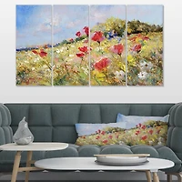 Designart - Painted Poppies on Summer Meadow