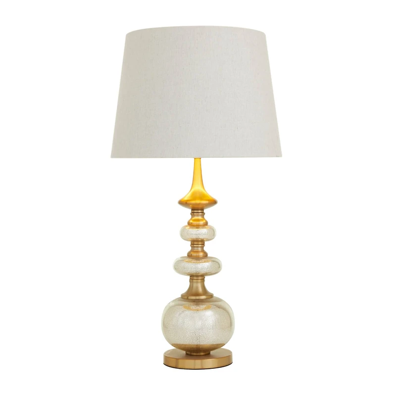 Gold Linen Transitional Buffet Lamp, 30" x 15" x 15"