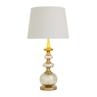 Gold Linen Transitional Buffet Lamp, 30" x 15" x 15"