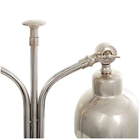 2ft. Silver Stainless Steel Desk Lamp with Dual Shades
