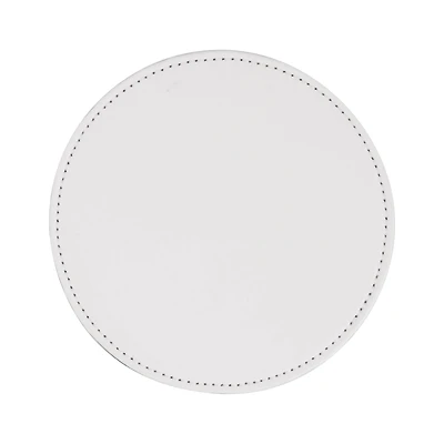 Craft Express White PU Leather Round Coasters, 4ct.
