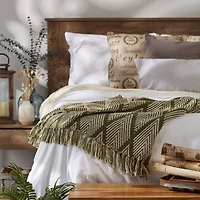 DII® Olive Green Tone Multi Diamond Throw