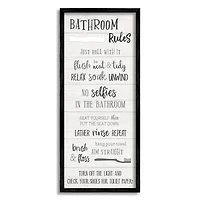 Stupell Industries Bathroom Rules Sign Toilet Paper Fun Phrases Framed Wall Art