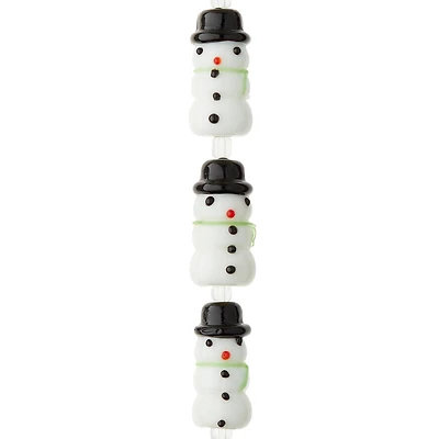Snowman Lampwork Beads, 23mm by Bead Landing™