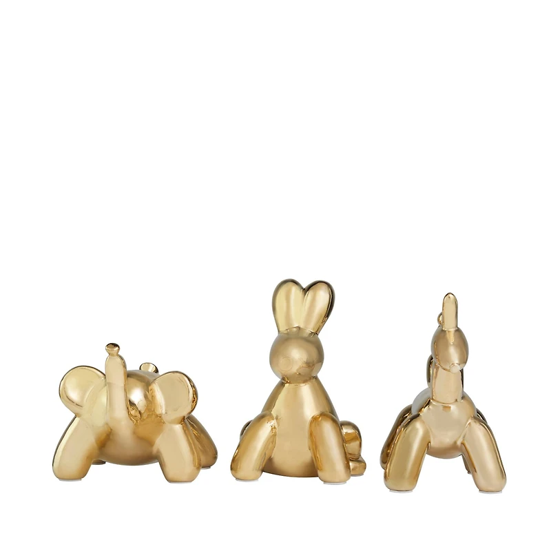 Ceramic Balloon Animals Tabletop Sculpture Set