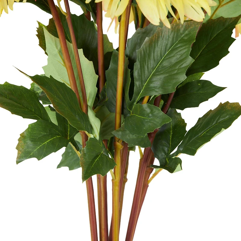 31.5" Yellow Dahlia Artificial Flower Stem, 8ct.