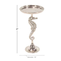 27" Silver Aluminum Coastal Accent Table