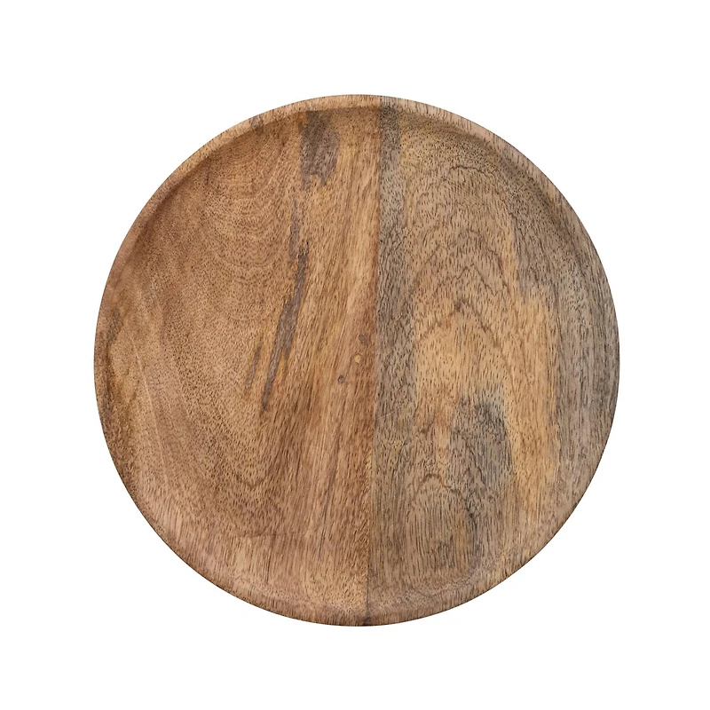 Hello Honey® 11.5" Hand-Carved Mango Wood Pedestal with Wood Beads