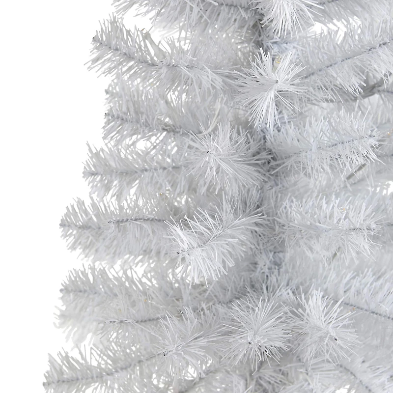 2ft. Pre-Lit White Artificial Christmas Tree, Clear LED Lights