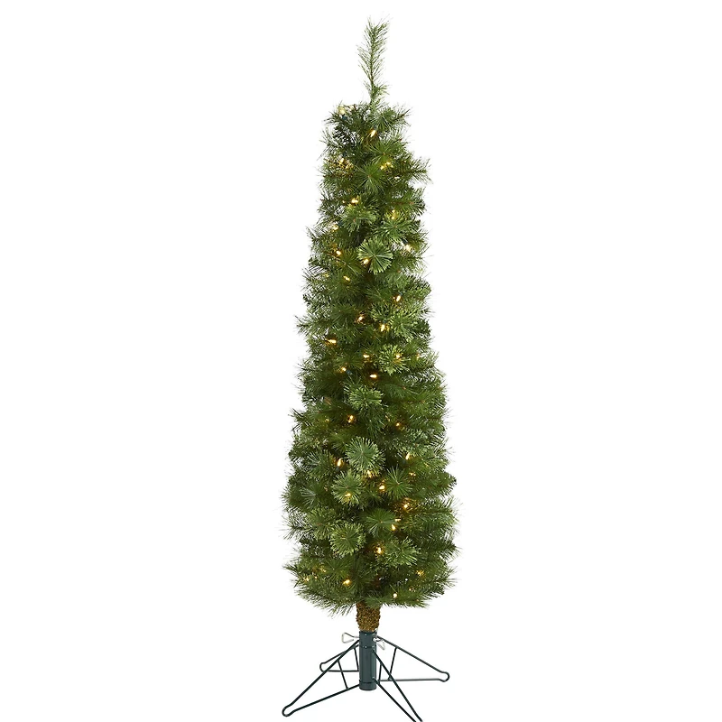 5ft. Pre-Lit Green Artificial Christmas Tree, Clear LED Lights