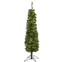 5ft. Pre-Lit Green Artificial Christmas Tree, Clear LED Lights