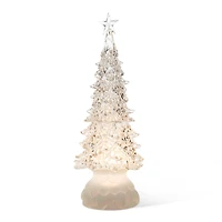 Glitzhome® 18.5" Lighted Acrylic Rotating Christmas Table Tree
