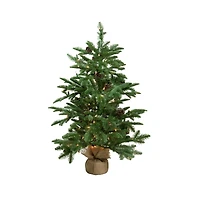 3ft. Pre-Lit Viella Norway Spruce Artificial Christmas Tree in Burlap Base, Clear Lights