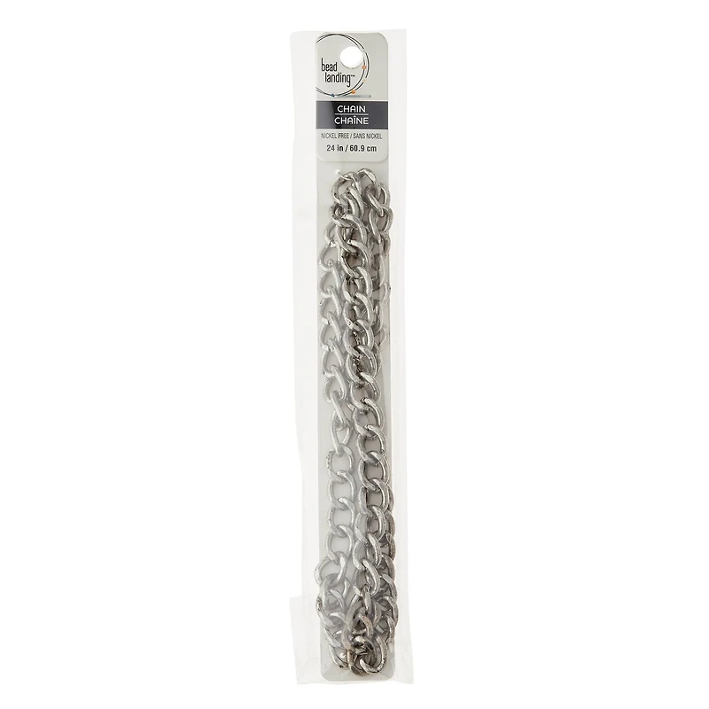 Bead Landing™ Antique Silver Twisted Chain, 24"