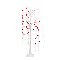 4ft. Pre-Lit Artificial Valentine's Day Willow Tree with 48 Heart Shaped LED Lights