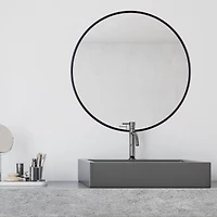 Habitat Adelina 30" Black Circular Wall Mirror
