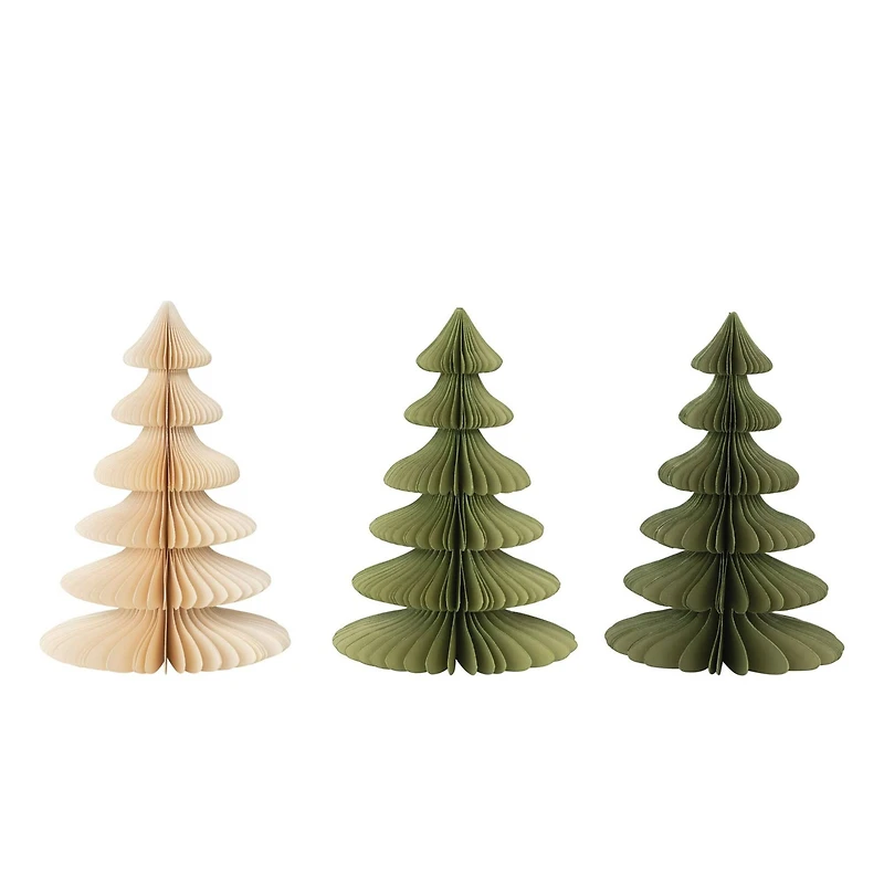 Hello Honey® 9" Green & Cream Paper Honeycomb Tree Set