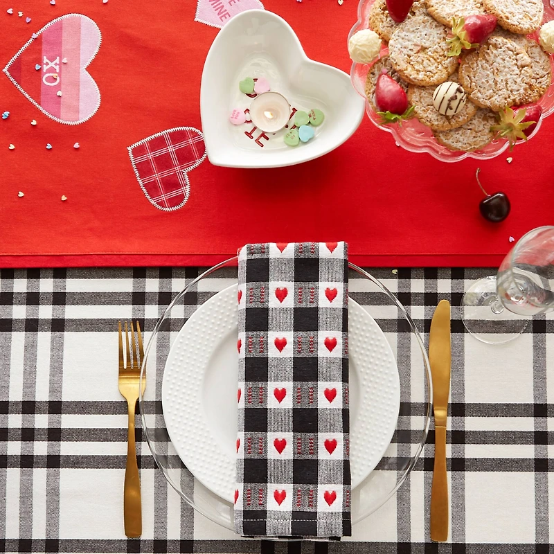 DII® Hearts Dobby Check Napkins, 6ct.