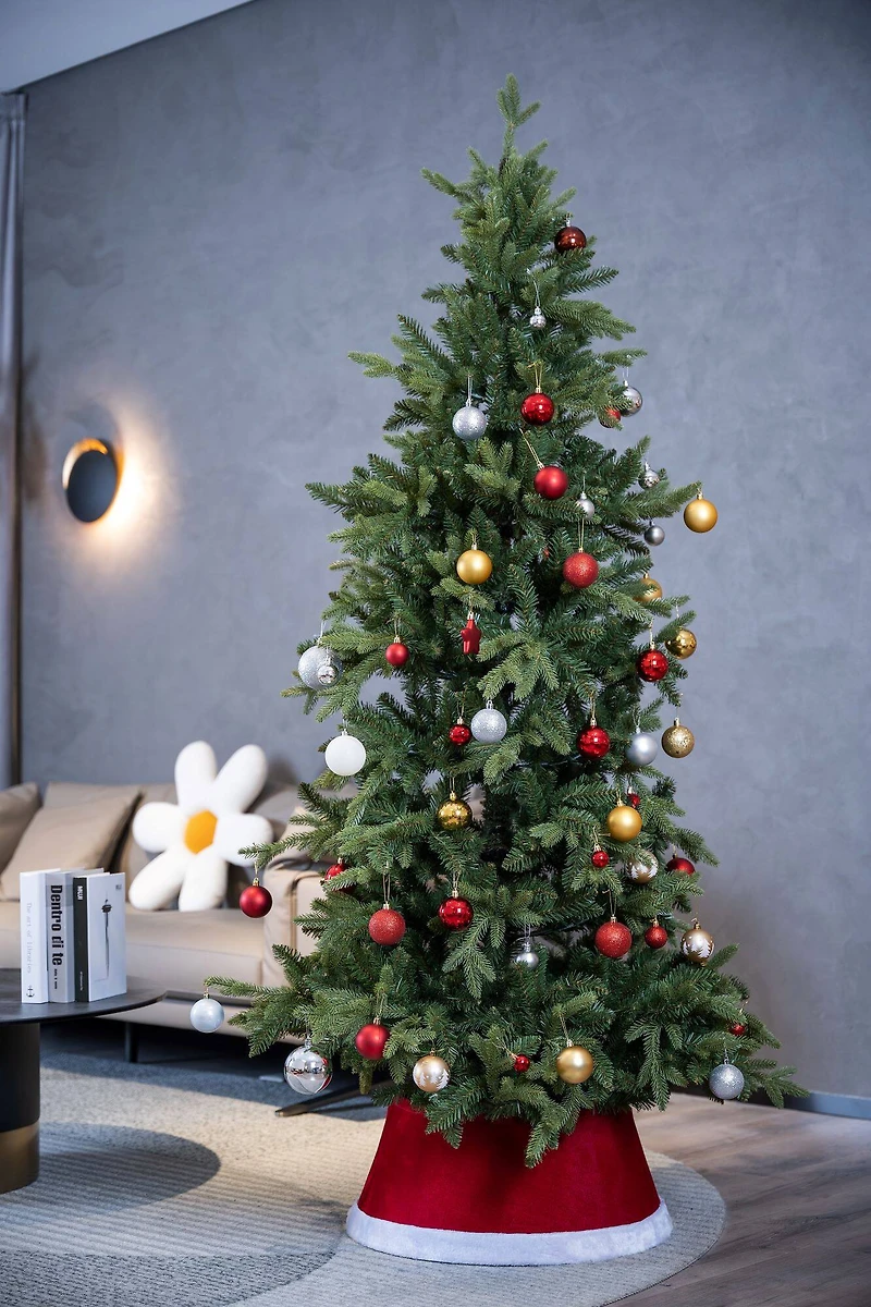 25" Red Santa Suit Round Christmas Tree Collar