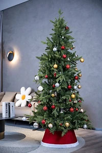 25" Red Santa Suit Round Christmas Tree Collar