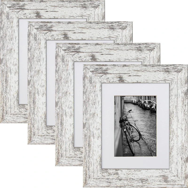 4 Pack American Barn Alabaster White Picture Frame with Mat by Craig Frames