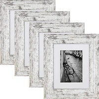 4 Pack American Barn Alabaster White Picture Frame with Mat by Craig Frames