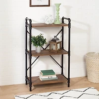 Honey Can Do 3-Tier Industrial Black Bookshelf