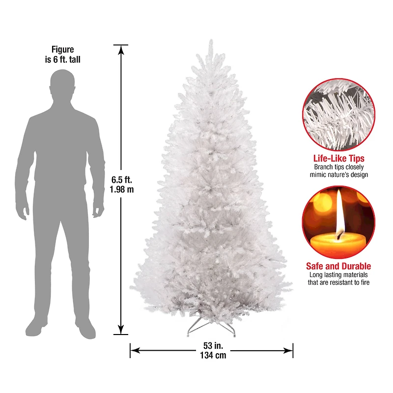 6.5ft. Unlit Dunhill® White Fir Artificial Christmas Tree
