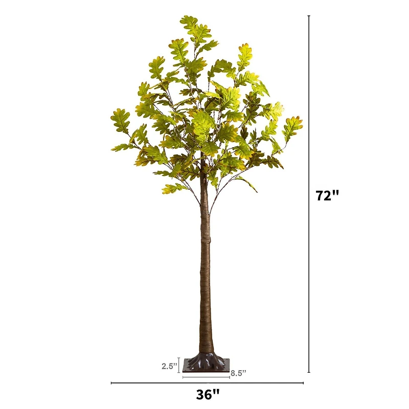 6ft. Pre-Lit Green Autumn Oak Artificial Fall Tree with 250 Warm White LED Lights