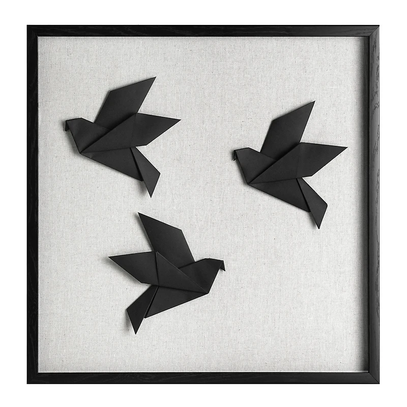 American Art Decor Silhouettes in Flight Paper & Linen Wall Art - 18" x 18"
