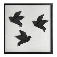 American Art Decor Silhouettes in Flight Paper & Linen Wall Art - 18" x 18"