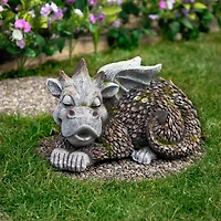14.25" Sleeping Dragon Outdoor Garden Statue