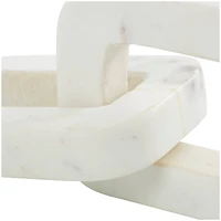 White Marble Geometric 2 Link Chain Sculpture Décor