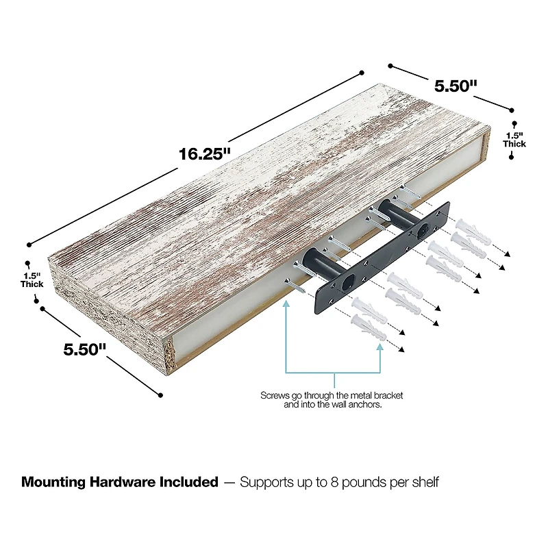 Sorbus Floating Faux Wood Shelf
