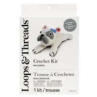 6 Pack: Intermediate Bulldog Amigurumi Crochet Kit by Loops & Threads®