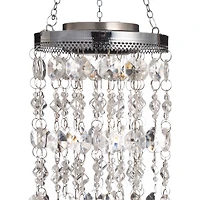 Glitzhome® 19" Solar Lighted Transparent Jewel Beaded Hanging Décor