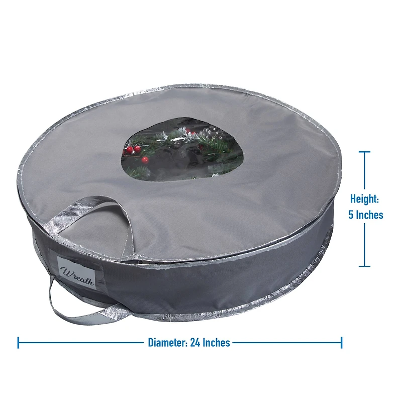 Simplify Gray 24" Holiday Wreath Bag, 2ct.