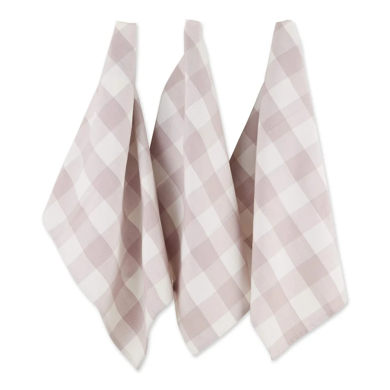 DII® Dusty Lilac Buffalo Check Dish Towels, 3ct.