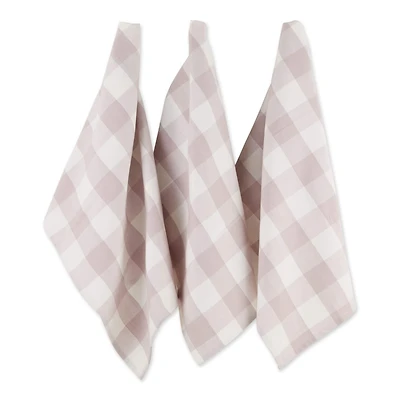 DII® Dusty Lilac Buffalo Check Dish Towels, 3ct.