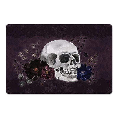 Floral Skull Floor Mat