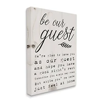 Stupell Industries Be Our Guest Poem Cursive Canvas Wall Art