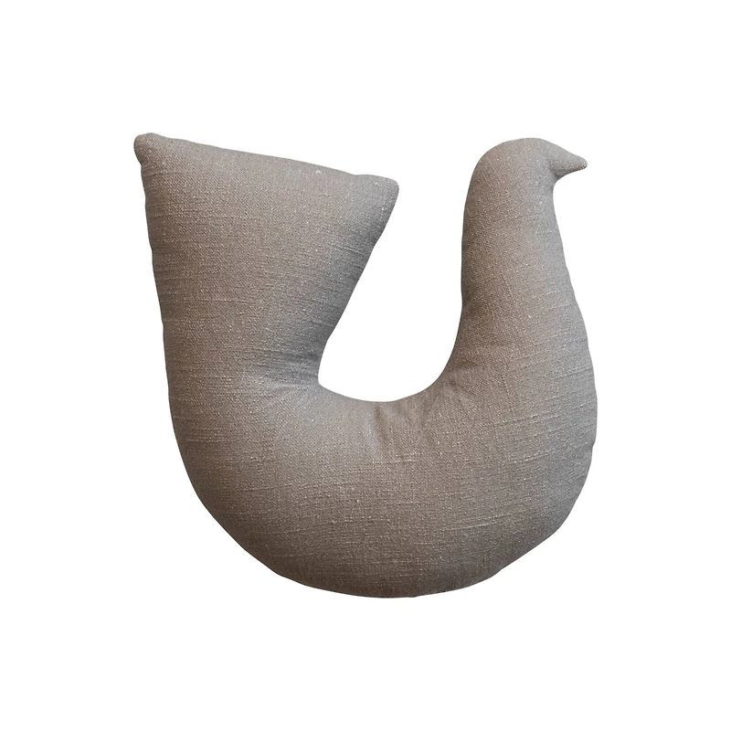 Hello Honey® 13" Natural & Blue Cotton Printed Dove Shaped Pillow