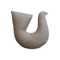 Hello Honey® 13" Natural & Blue Cotton Printed Dove Shaped Pillow