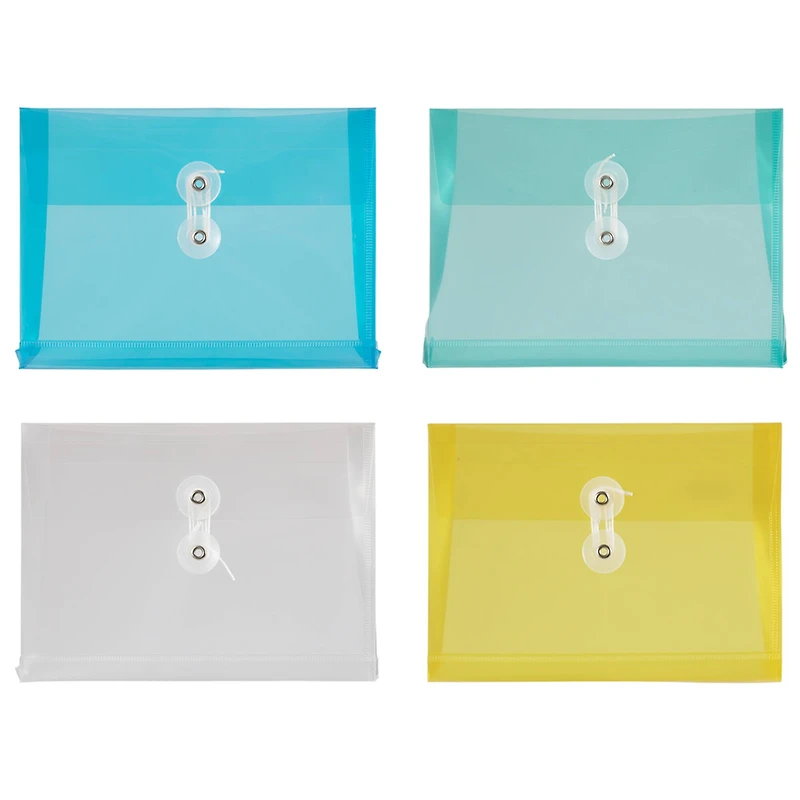 JAM Paper 5.5" x 7.5" Plastic Button & String Tie Closure Envelopes, 24ct.