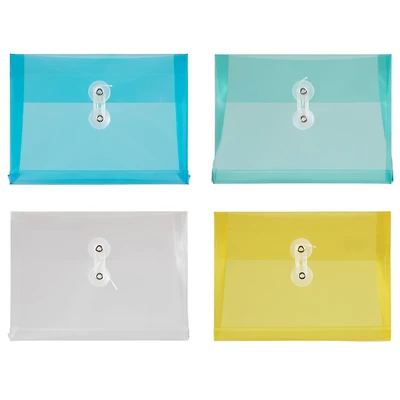 JAM Paper 5.5" x 7.5" Plastic Button & String Tie Closure Envelopes, 24ct.